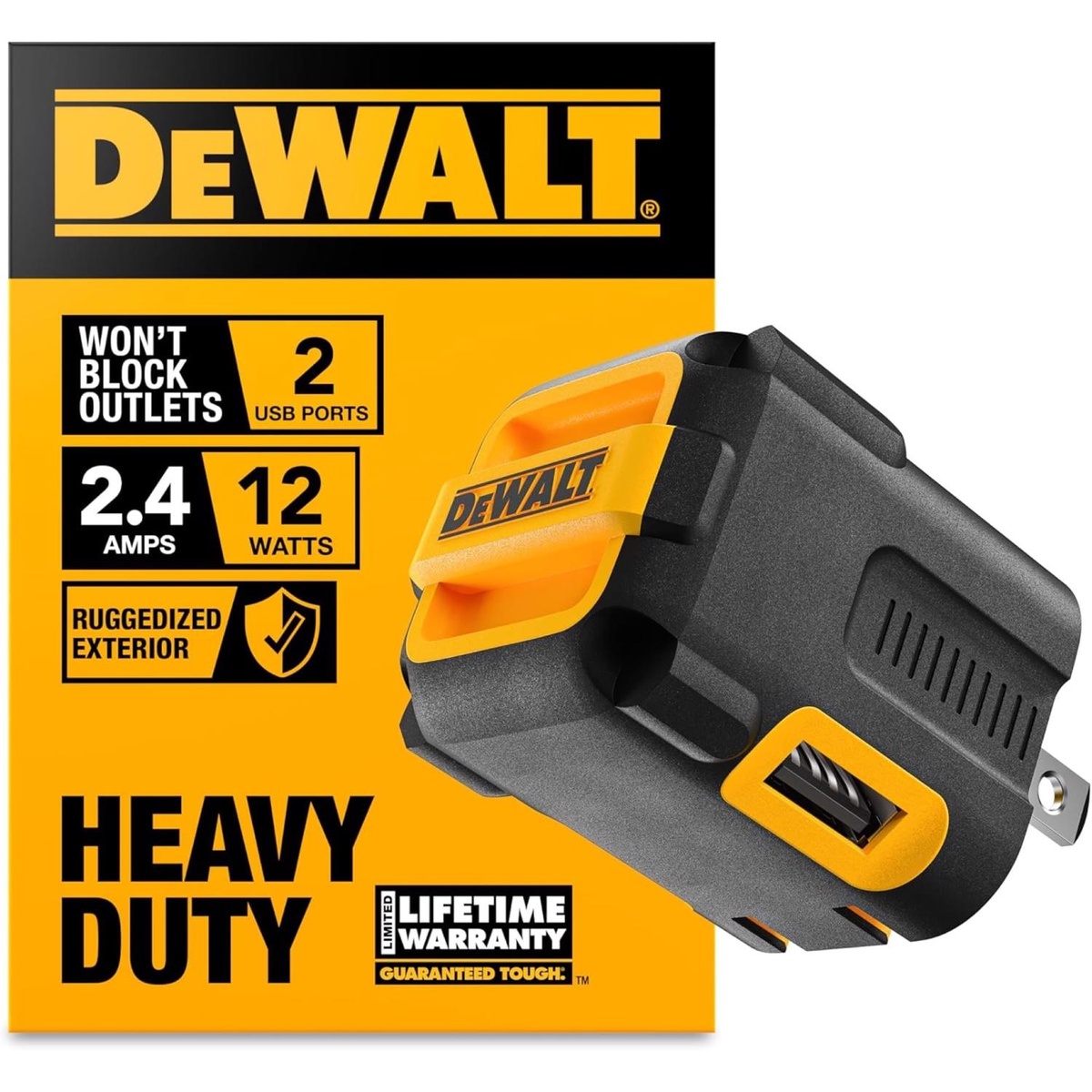 得伟DEWALT 131 0849 DW2 双口USB墙充充电器 1个装 高速充电 通用型