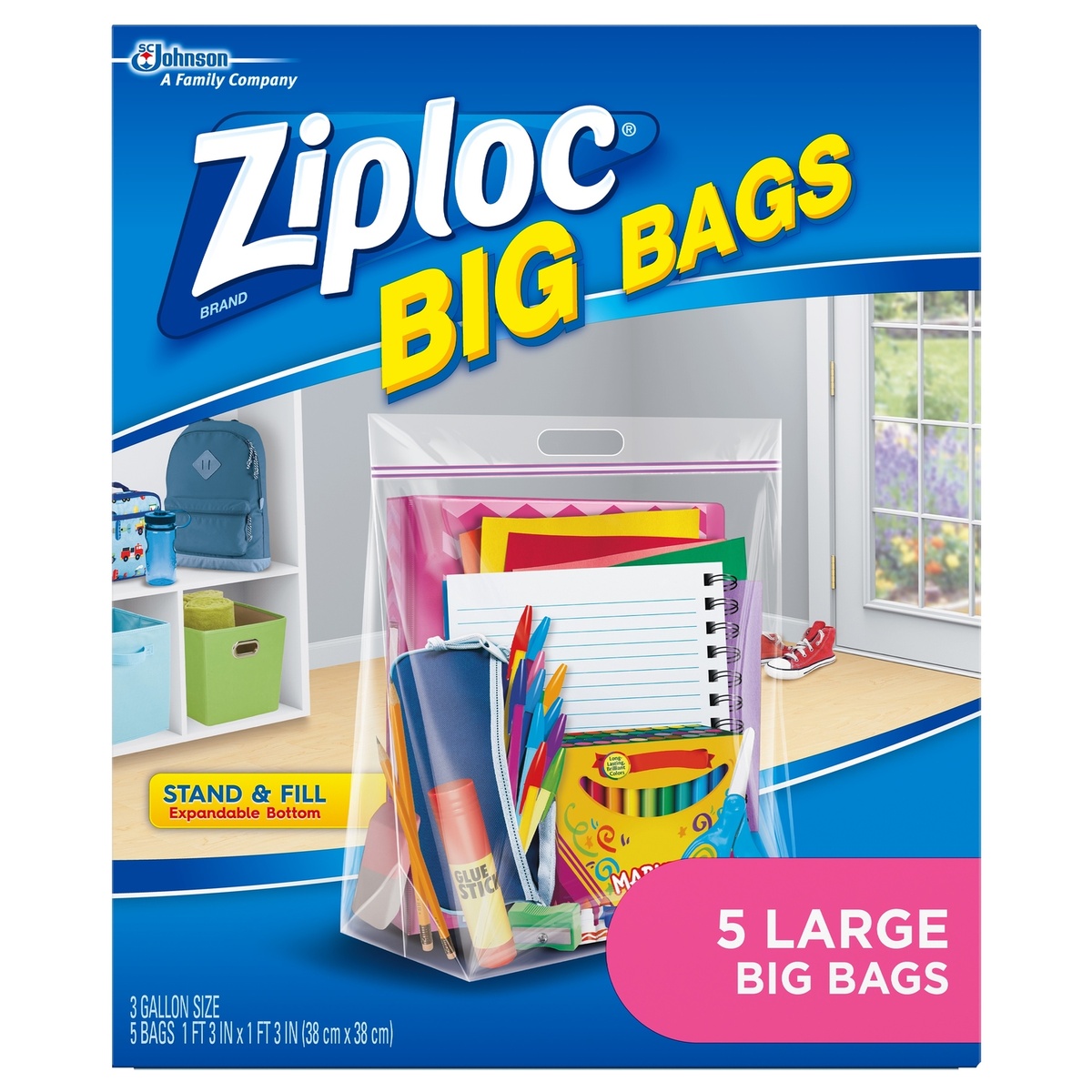 Ziploc密保诺71592 3加仑大号透明密封袋 食品级自封袋 家庭收纳储物保鲜袋