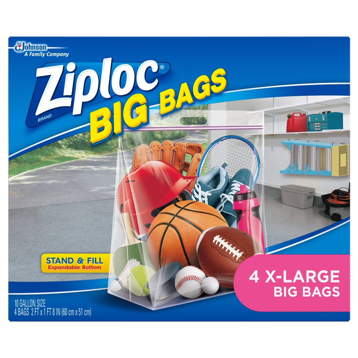 Ziploc 密实袋 71595 大号10加仑透明储物袋 防潮密封 居家收纳