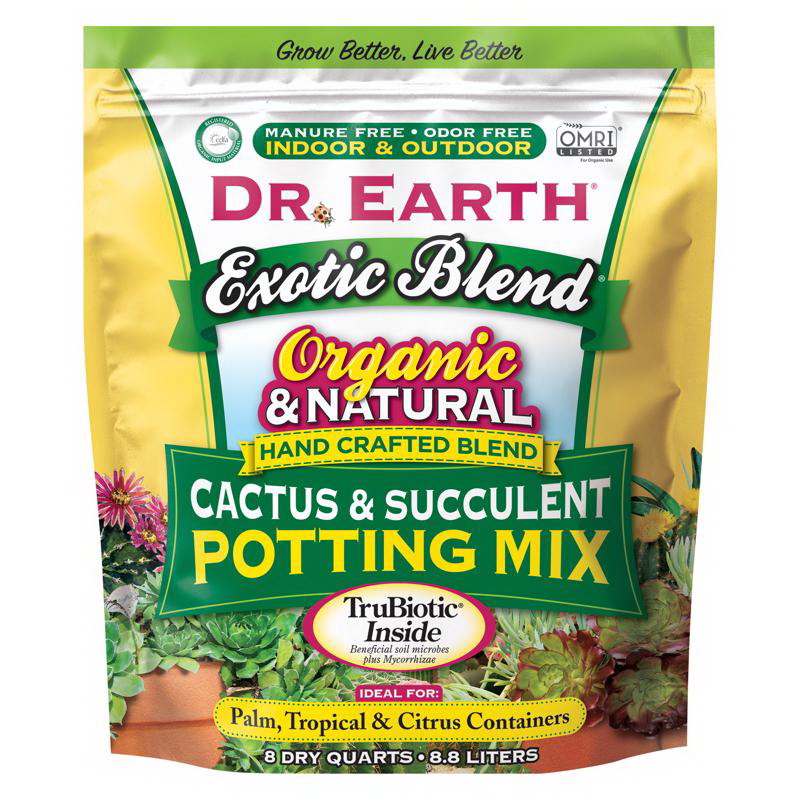 Dr. Earth进口代理批发 Earth Dr. Earth 810 Exotic Blend Organic Cacti和多汁的盆栽混合物8 QT