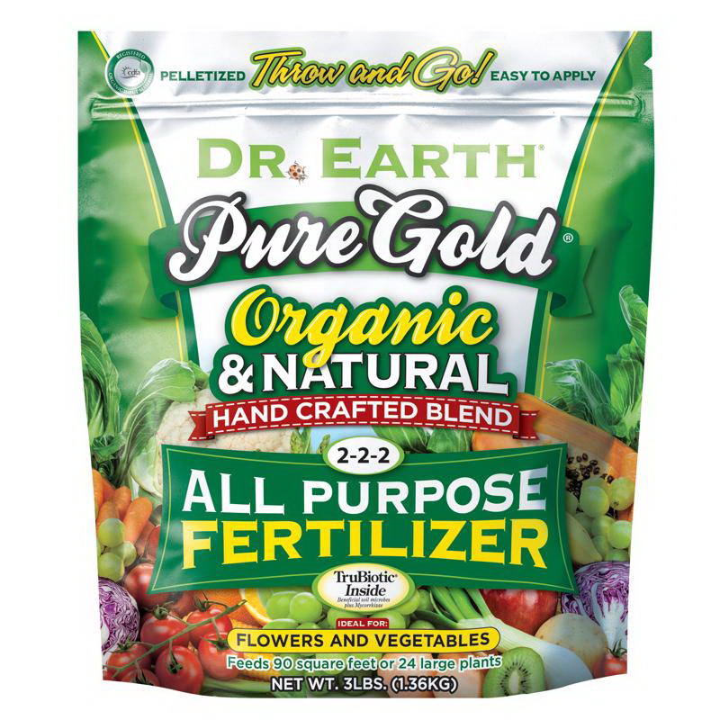 Dr. Earth进口代理批发 Earth 758p纯金有机水果/蔬菜2-2-2肥料3磅
