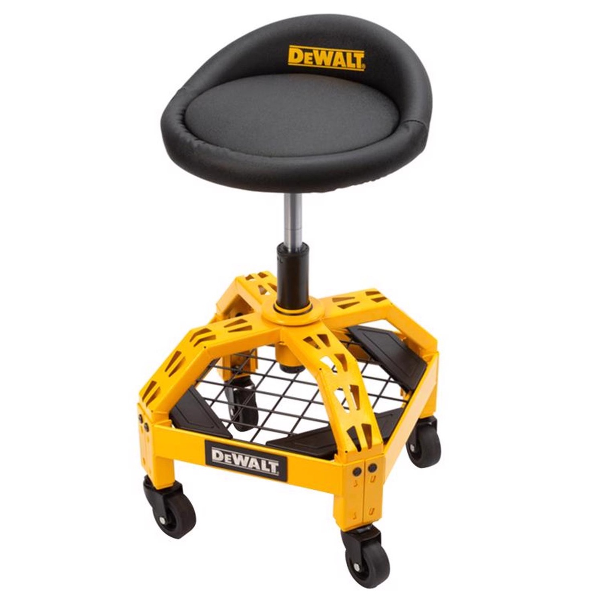 得伟DEWALT 41562 黑色乙烯基/泡沫座面 可旋转可调节车间工作凳 工具房高脚椅