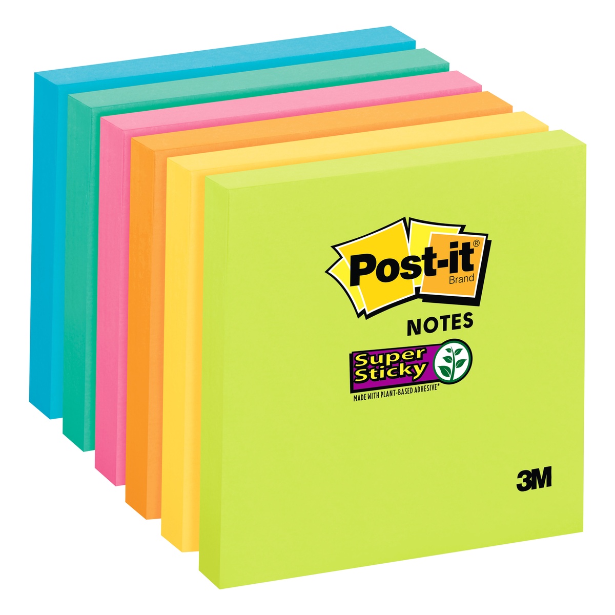 报事贴 Post-it 654-SSPK 3英寸x3英寸 彩色便利贴 1本 易撕可重复粘贴便签纸
