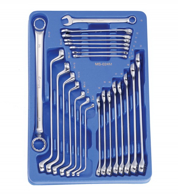 Genius Tools 24PC Metric Combination & Offset Box End Wrench Set