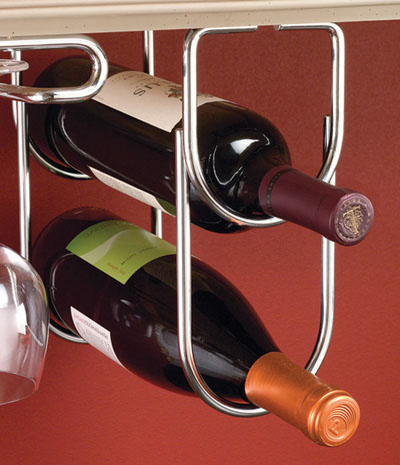 Rev-A-Shelf - 3250SN - Satin Nickel Under Cabinet Double Wine Bottle Rack