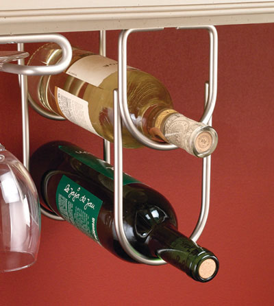 Rev-A-Shelf - 3250SN - Satin Nickel Under Cabinet Double Wine Bottle Rack