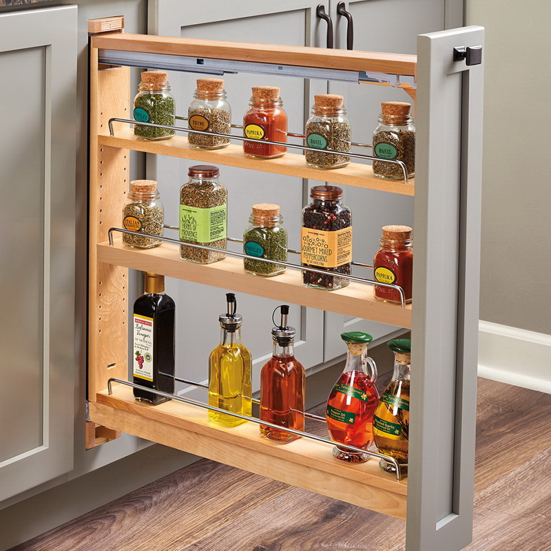 Rev-A-Shelf - 448OXO-BCSC-8C - 8 in. Pull-Out Wood Base Cabinet OXO Organizer