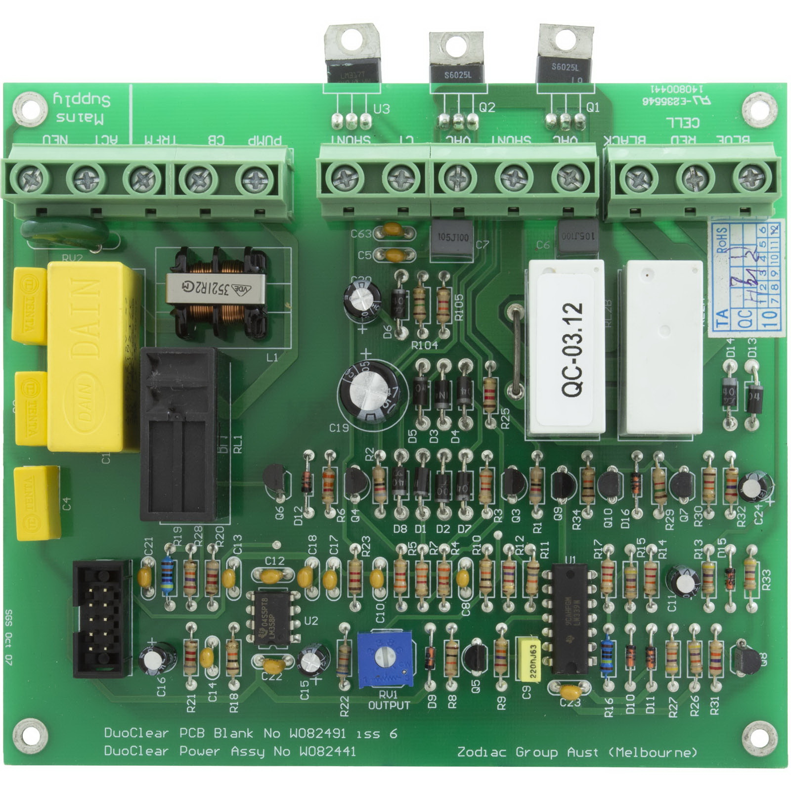 Zodiac进口代理批发 Zodiac W082441 PCB 组件，DuoClear 控制