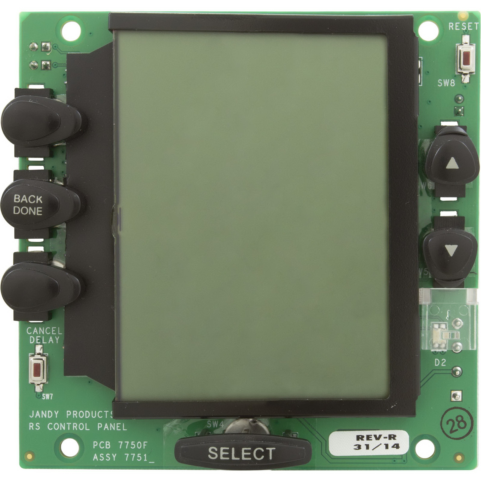 Zodiac进口代理批发 Zodiac R0550800 PCB 组件，Jandy AquaLink OneTouch，LCD，黑色按钮