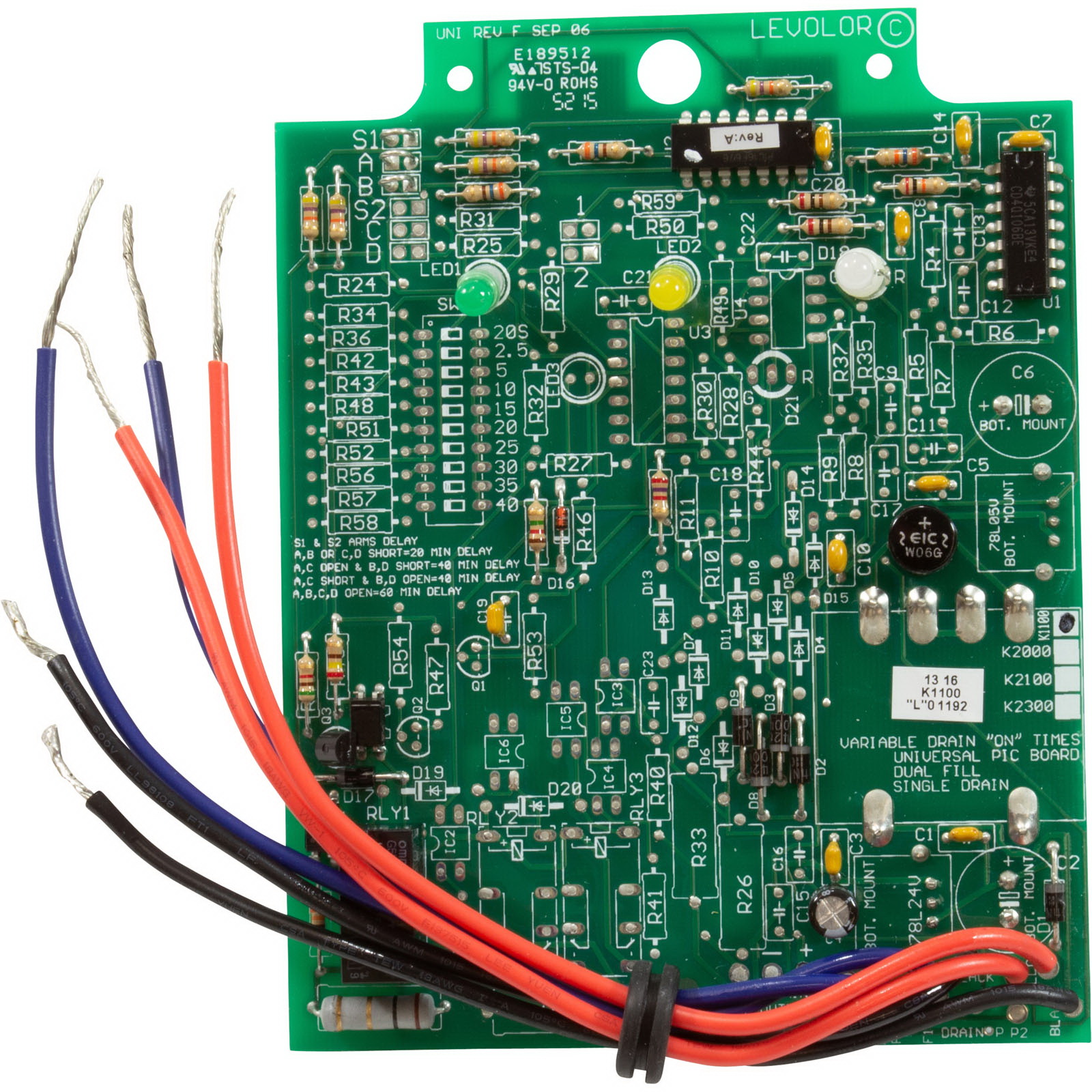 Zodiac进口代理批发 Zodiac LEVBRD Jandy Pro 系列 Levolor PCB，带超时系统