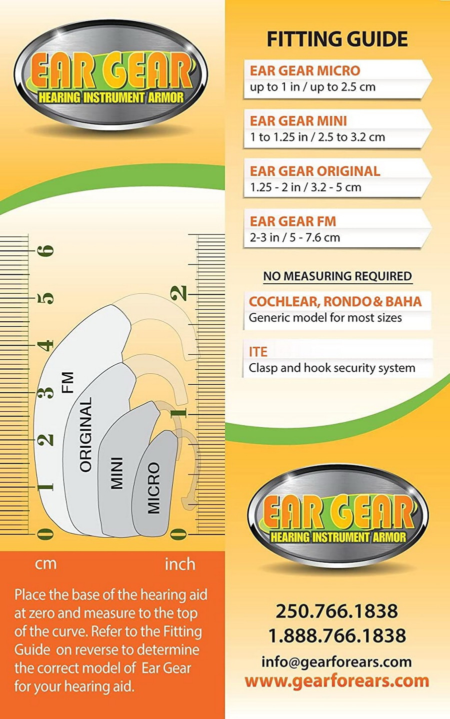 酷牌库|商品详情-Ear Gear进口代理批发 Ear Gear 微型有线（单声道），最大 1 英寸助听器，黑色