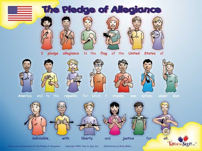 Opentip.com: Pledge of Allegiance 18 x 24 Sign Language Poster