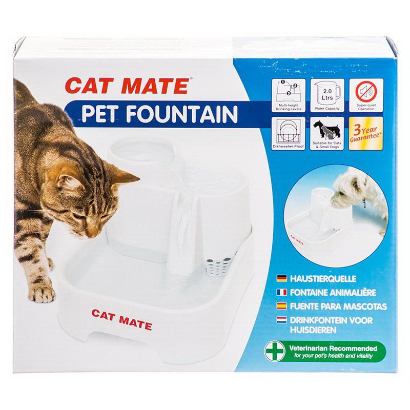 Cat Mate进口代理批发 Cat Mate 宠物饮水器 - 白色，10.5 英寸长 x 6.8 英寸宽 x 8.8 英寸高（70 盎司），335