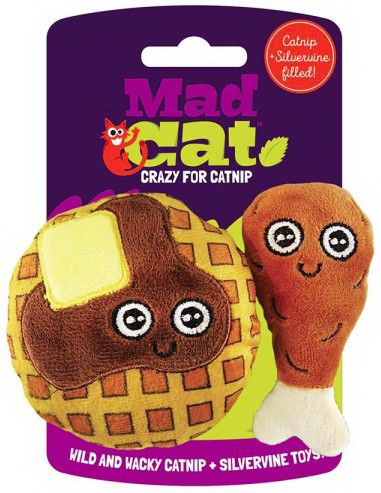 Mad Cat进口代理批发 Mad Cat 鸡肉和华夫饼猫玩具套装，2 件，6526