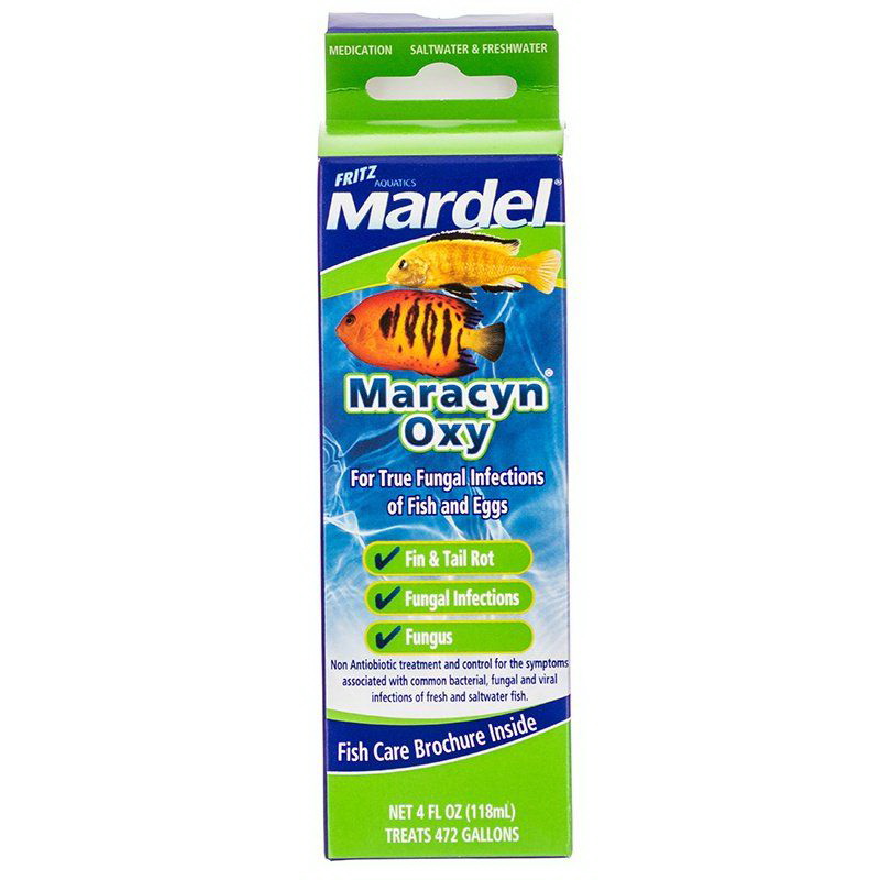 Mardel进口代理批发 Mardel Maracyn 氧气真菌水族箱药物，4 盎司 -（治疗 472 加仑），44000