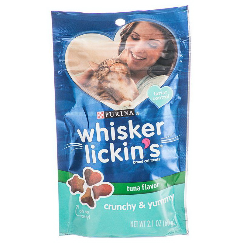 Purina进口代理批发 Purina Whisker Lickin's Crunch Lovers 金枪鱼味猫零食，1.7 盎司，NPU17262