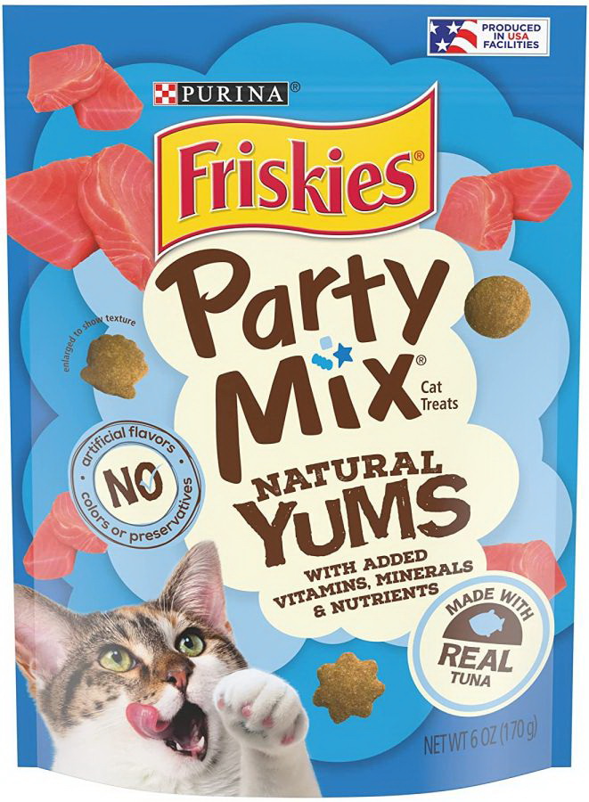 Friskies进口代理批发 Friskies Party Mix Naturals 猫零食纯金枪鱼，6 盎司，50073