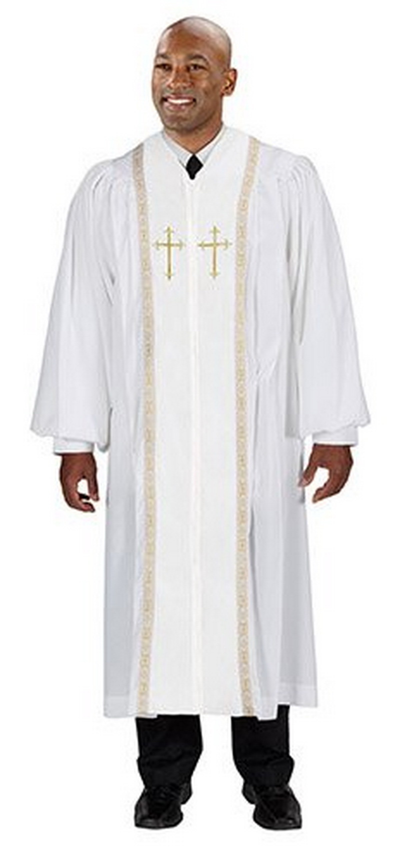 Pulpit Robe - Black with Red Crosses