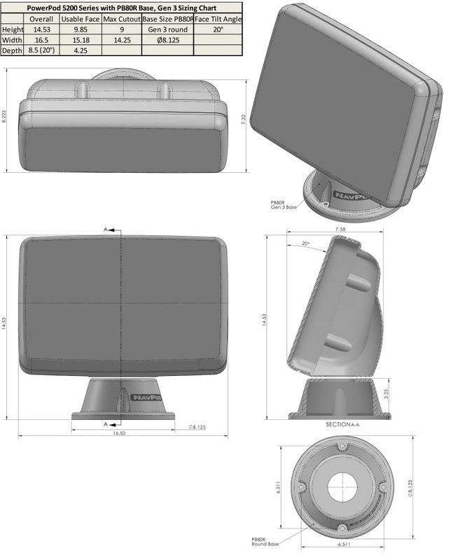 酷牌库|商品详情-NAVPOD进口代理批发 NAVPOD Powerpod 预切 适用于 Garmin, NavPod - 海洋设备 PP5200-20