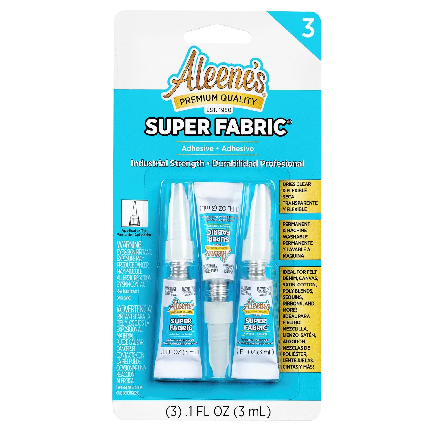 ALEENES进口代理批发 Aleenes SuperFabric?粘合剂.1 fl。盎司。 3包