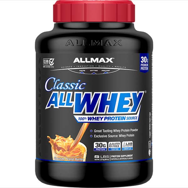 ALLMAX进口代理批发 经典All Whey：100％乳清蛋白粉5磅 /巧克力花生酱