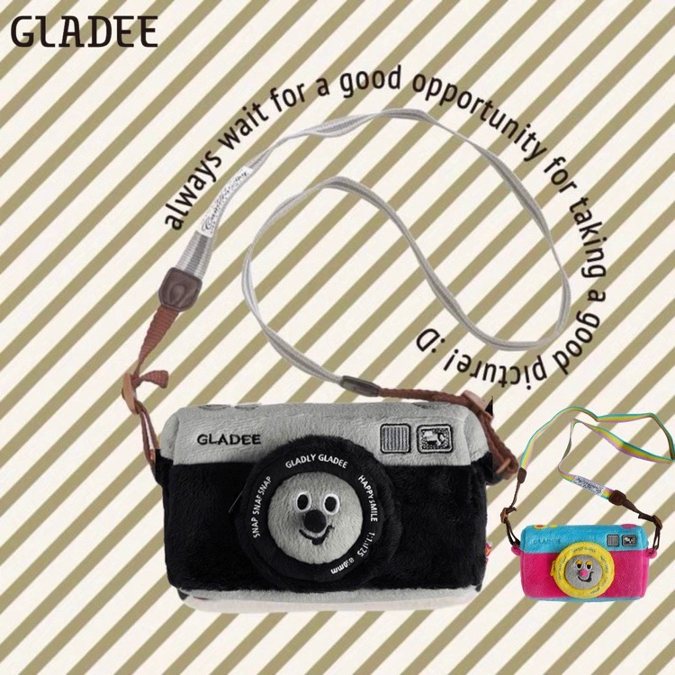 酷牌库|商品详情-进口货源代理批发 GLADEE相机包日本毛绒斜挎包手机袋原创幽默设计礼物JUMBO CAMERA