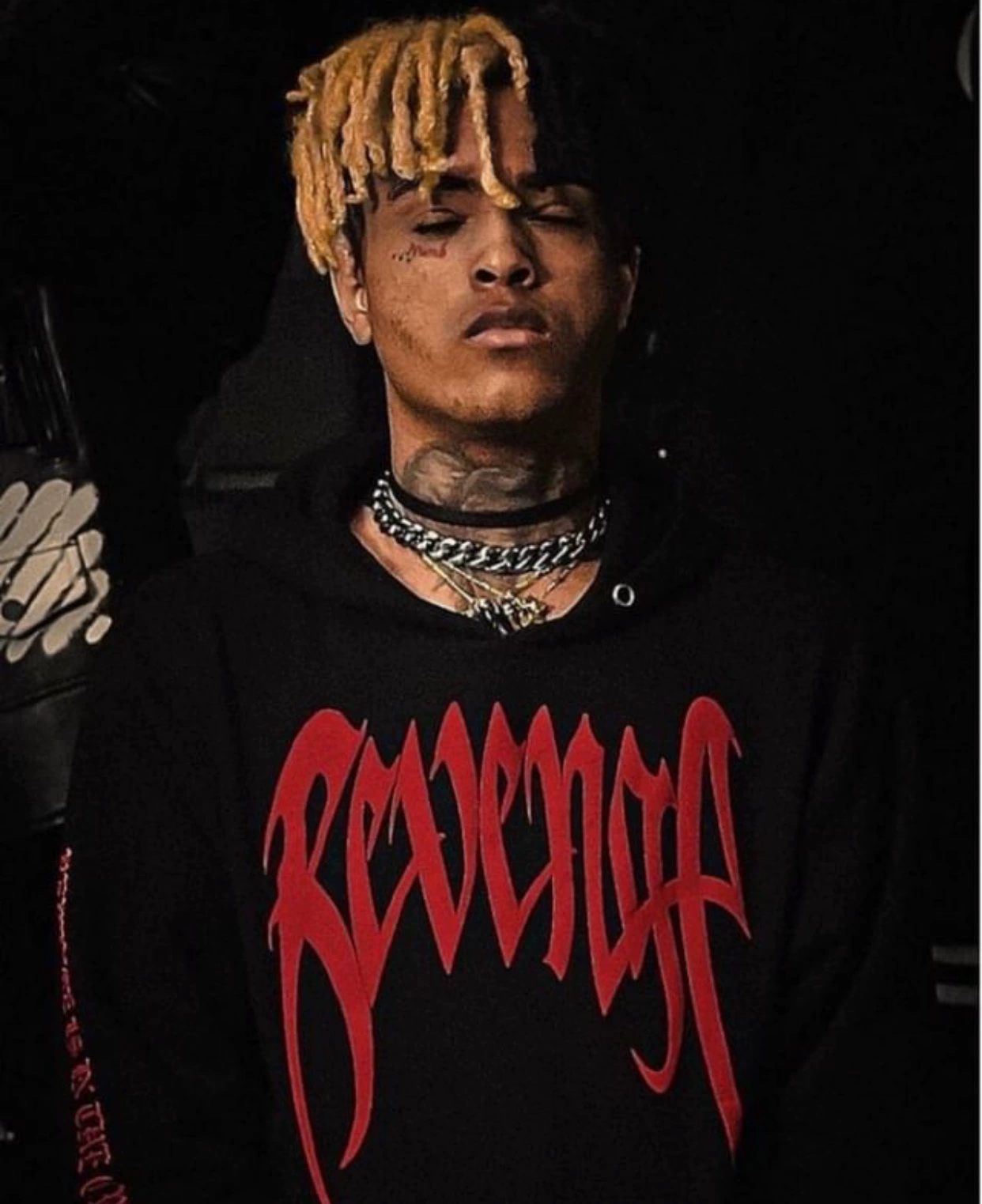 酷牌库|商品详情-进口货源代理批发 Revenge XXXTentacion Red Bred Kill Hoodie 黑红手印帽衫卫衣