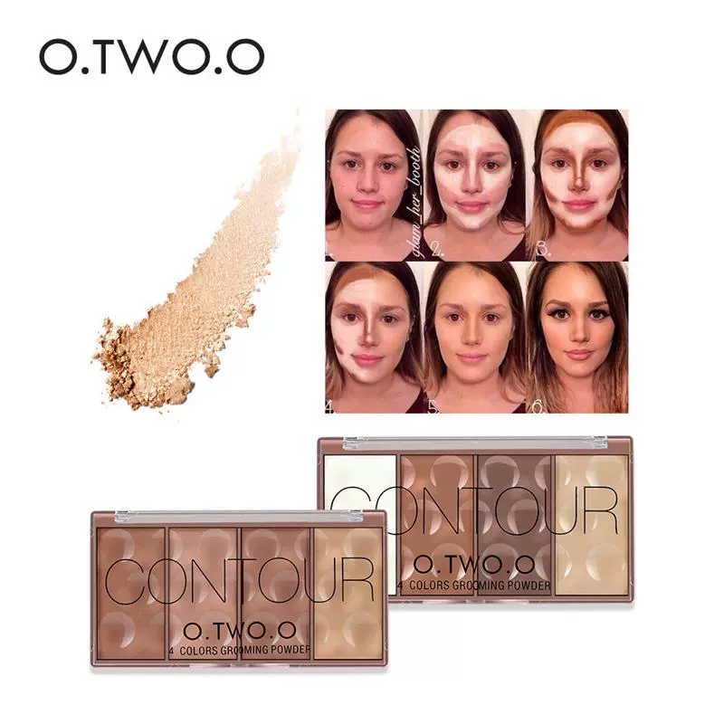 酷牌库|商品详情-进口货源代理批发 O.TWO.O Contour Palette Face Shading Grooming Powder Makeup