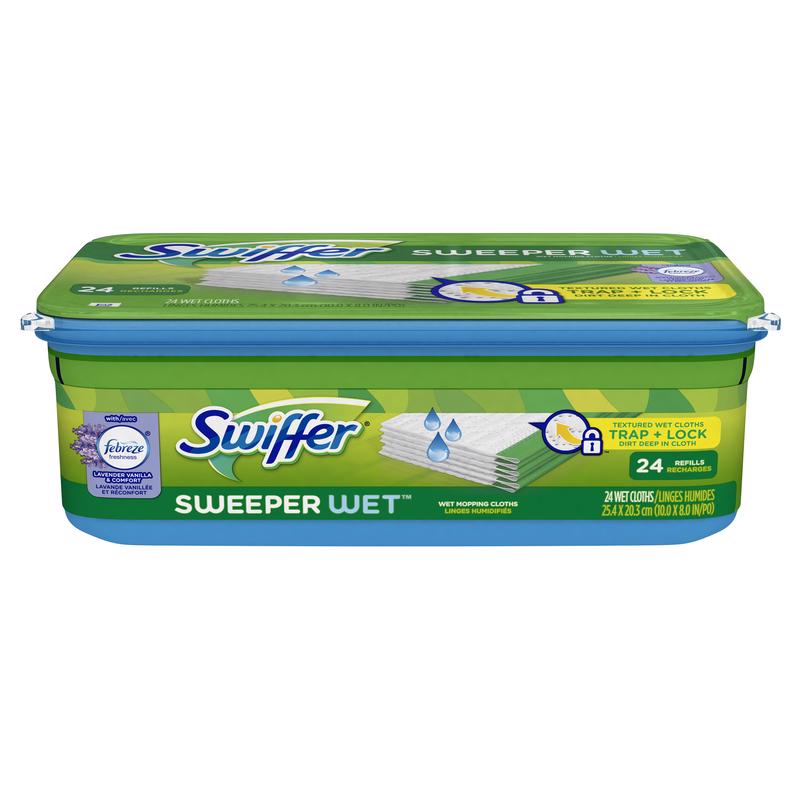 酷牌库|商品详情-SWIFFER进口代理批发 Swiffer Sweeper 5.4 英寸湿超细纤维拖把补充装 24 件装