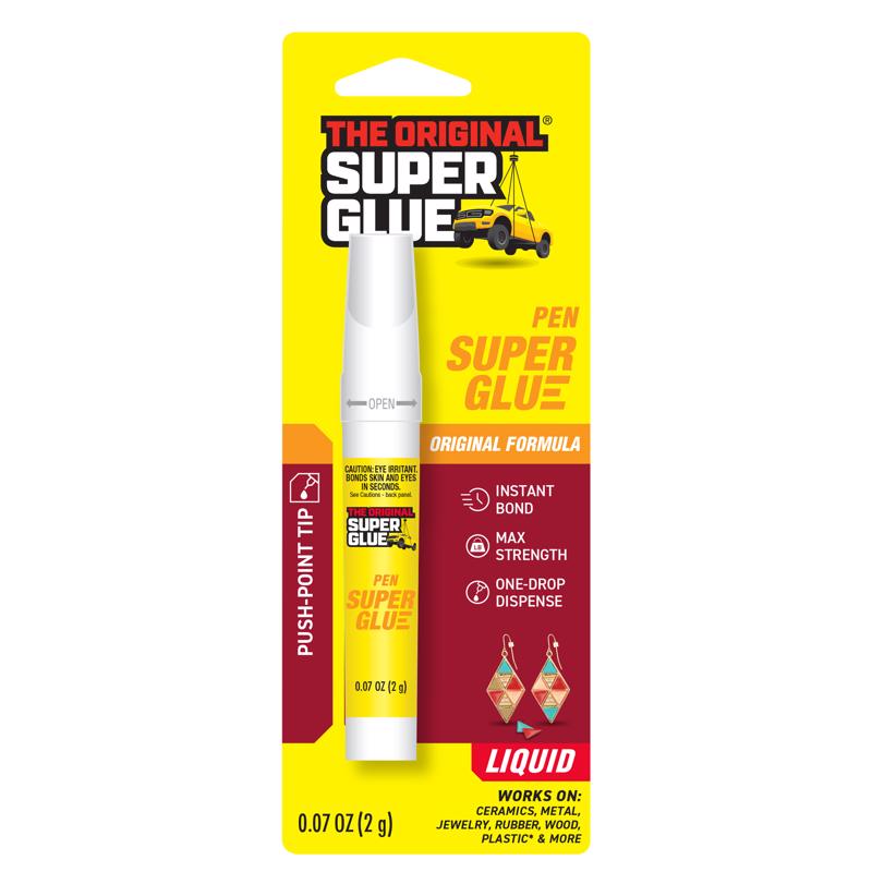 THE ORIGINAL SUPER GLUE进口代理批发 原装 Super Glue 高强度氰基丙烯酸酯 Super Glue 笔 0.07 盎司