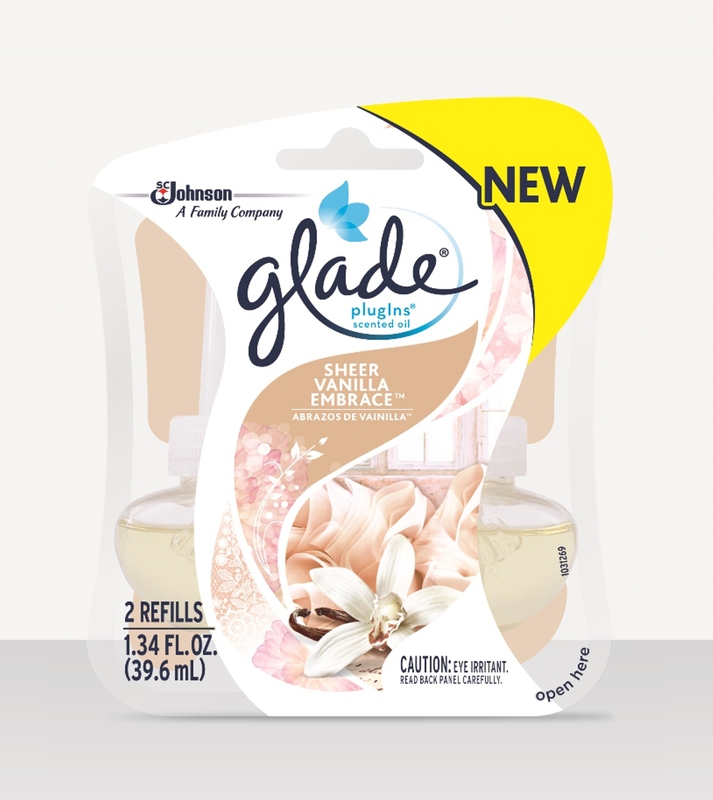 GLADE进口代理批发 Glade Plug-Ins Sheer Vanilla Embrace 香味空气清新剂补充装 1.34 盎司液体