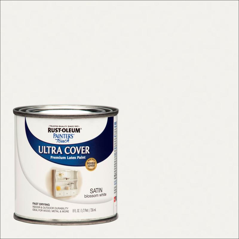 酷牌库|商品详情-RUST-OLEUM进口代理批发 Rust-Oleum Painters Touch Ultra Cover 缎花白色油漆外部和内部 0.5 磅