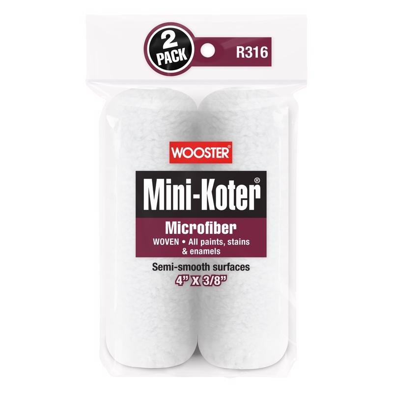 WOOSTER进口代理批发 Wooster Mini-Koter 超细纤维 4 英寸 WX 3/8 英寸迷你油漆滚筒盖 2 个装