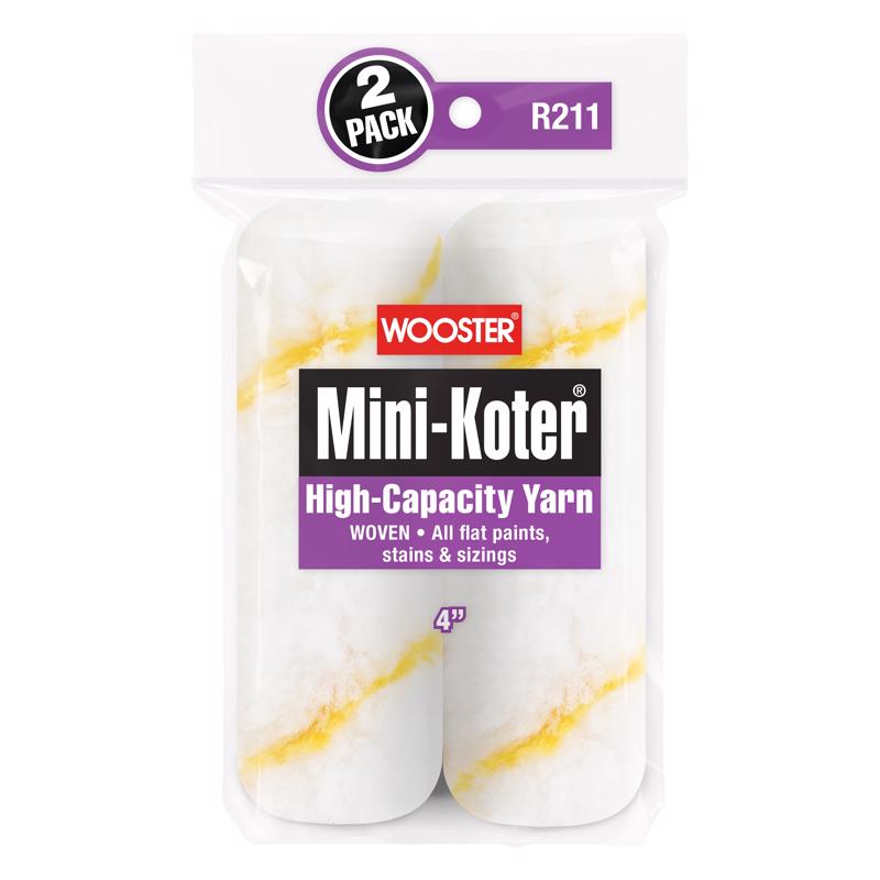 WOOSTER进口代理批发 Wooster Mini-Koter 纱线 4 英寸宽 迷你油漆滚筒盖 2 个装