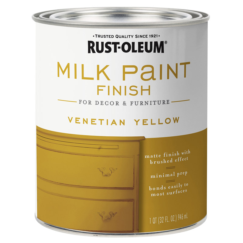 RUST-OLEUM进口代理批发 Rust-Oleum 哑光威尼斯黄水性丙烯酸牛奶漆 1 夸脱