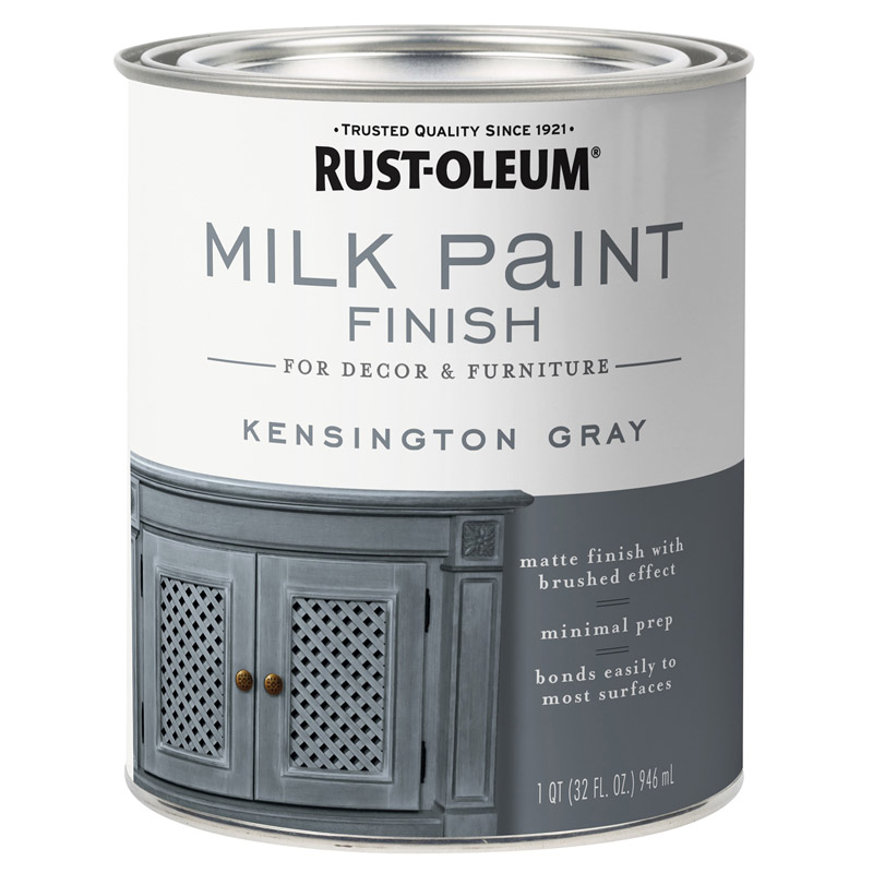 RUST-OLEUM进口代理批发 Rust-Oleum 哑光肯辛顿灰色水性丙烯酸牛奶涂料 1 夸脱