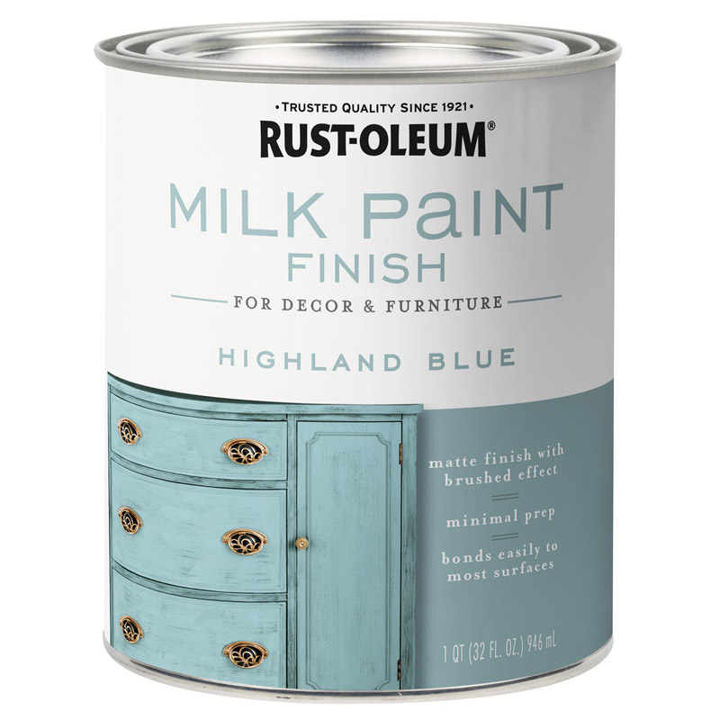 RUST-OLEUM进口代理批发 Rust-Oleum 哑光高地蓝色水性丙烯酸牛奶涂料 1 夸脱