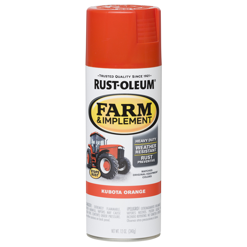 酷牌库|商品详情-RUST-OLEUM进口代理批发 Rust-Oleum 室内和室外光泽 Kubota 橙色油基农场和工具 12 盎司