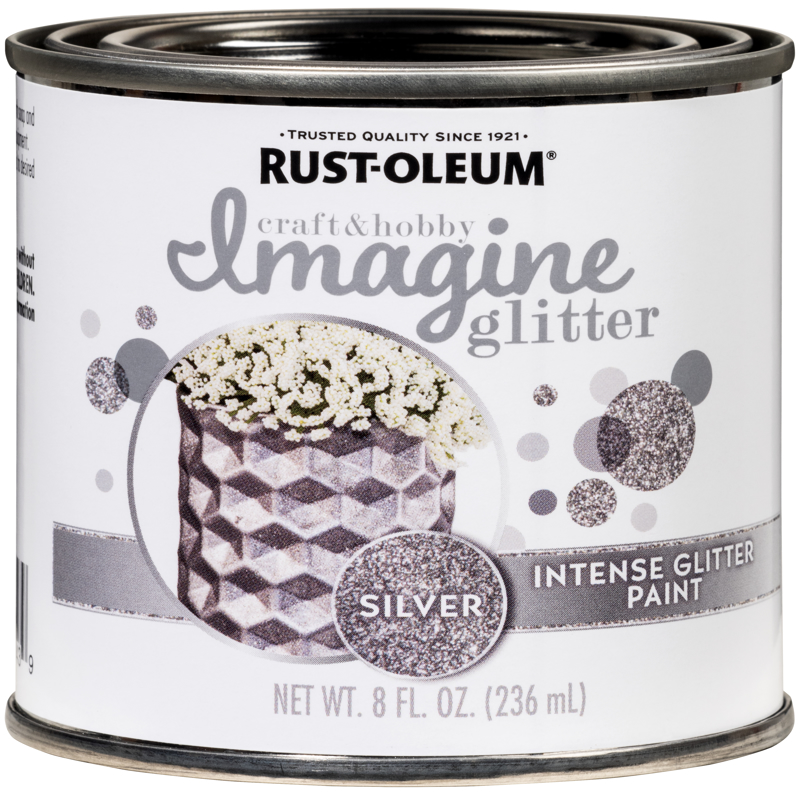 RUST-OLEUM进口代理批发 Rust-Oleum Imagine Glitter 银色水性闪光涂料室内 8 盎司