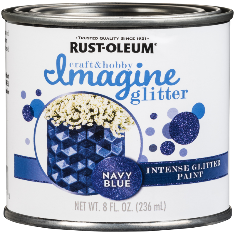 RUST-OLEUM进口代理批发 Rust-Oleum Imagine Glitter 海军蓝色水性闪光涂料内饰 8 盎司