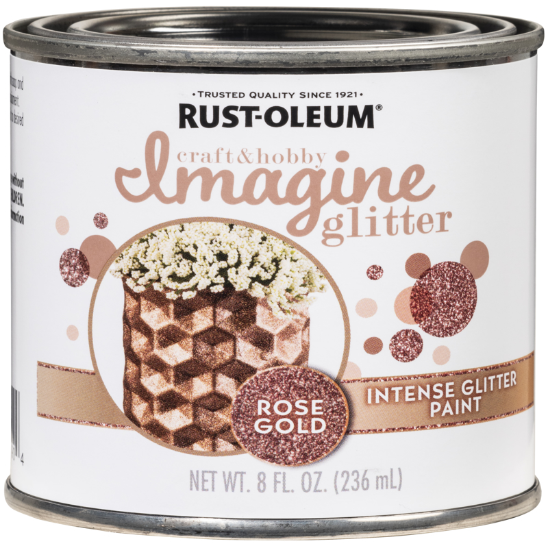 RUST-OLEUM进口代理批发 Rust-Oleum Imagine Glitter 玫瑰金水性闪光涂料室内 8 盎司