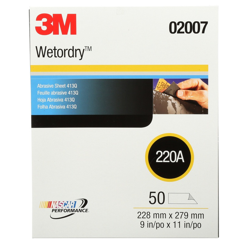 3M进口代理批发 3M Wetordry 11 英寸 LX 9 英寸宽 220 粒度碳化硅砂纸 50 个/包