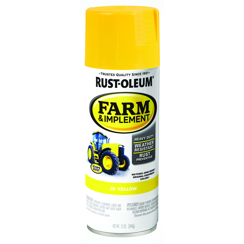 RUST-OLEUM进口代理批发 Rust-Oleum 特种室内外光泽 JD 黄色农场和工具 12 盎司