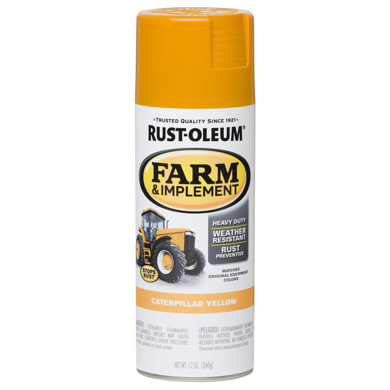 RUST-OLEUM进口代理批发 Rust-Oleum 室内和室外光泽卡特彼勒黄色油基农场和工具 12 盎司