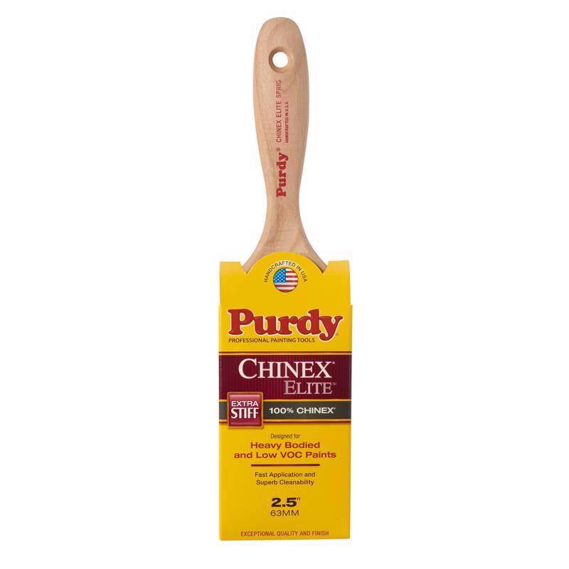 PURDY进口代理批发 Purdy Chinex Elite Sprig 2-1/2 英寸超硬扁平装饰油漆刷