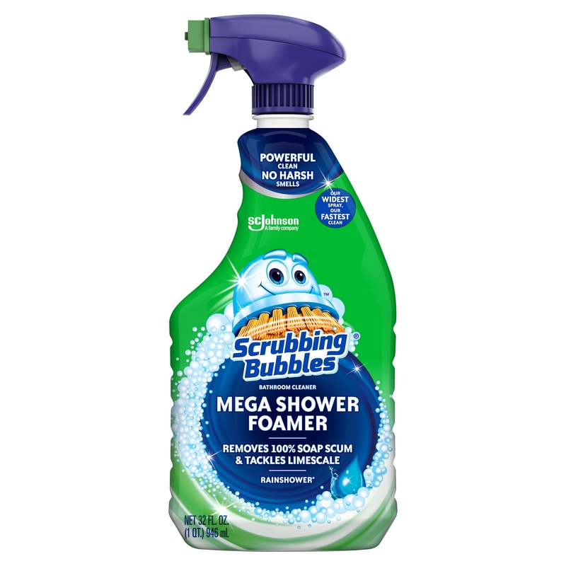 SCRUBBING BUBBLES进口代理批发 Scrubbing Bubbles Mega Shower Foamer Rainshower 香味浴室清洁剂 32 盎司 1 包