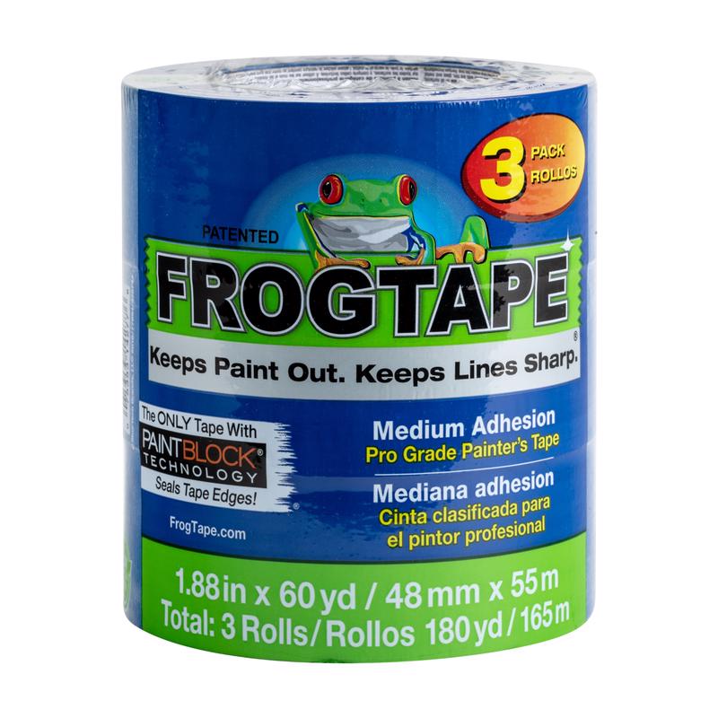 FROGTAPE进口代理批发 FrogTape Pro Grade 1.88 英寸 WX 60 码长蓝色中等强度画家胶带 3 件装