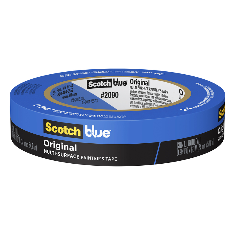 SCOTCHBLUE进口代理批发 ScotchBlue 0.94 英寸 WX 60 码长蓝色中等强度原装画家胶带 1 包