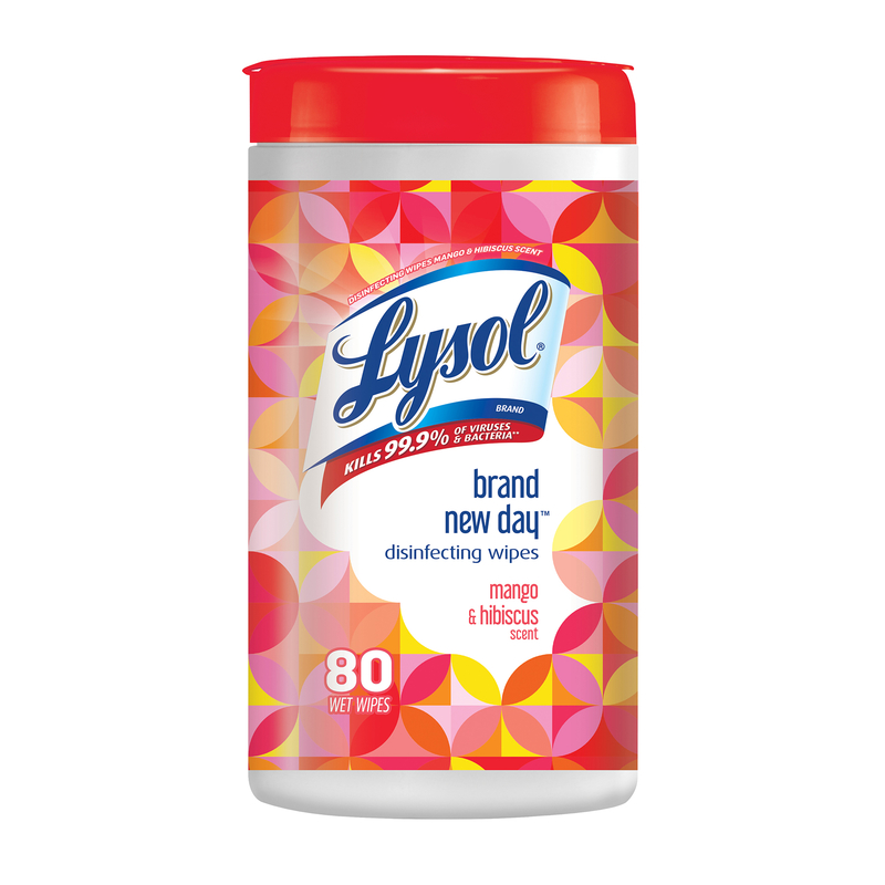 LYSOL进口代理批发 Lysol Brand New Day 芒果木槿香味消毒湿巾 80 片装