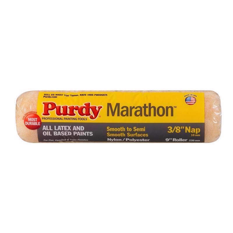 PURDY进口代理批发 Purdy Marathon 尼龙/聚酯纤维 9 英寸宽X 3/8 英寸油漆滚筒盖 1 件装